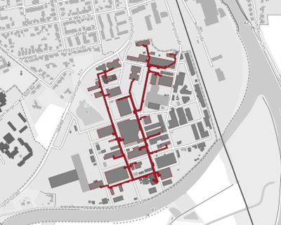 Karte des Wärmenetzes