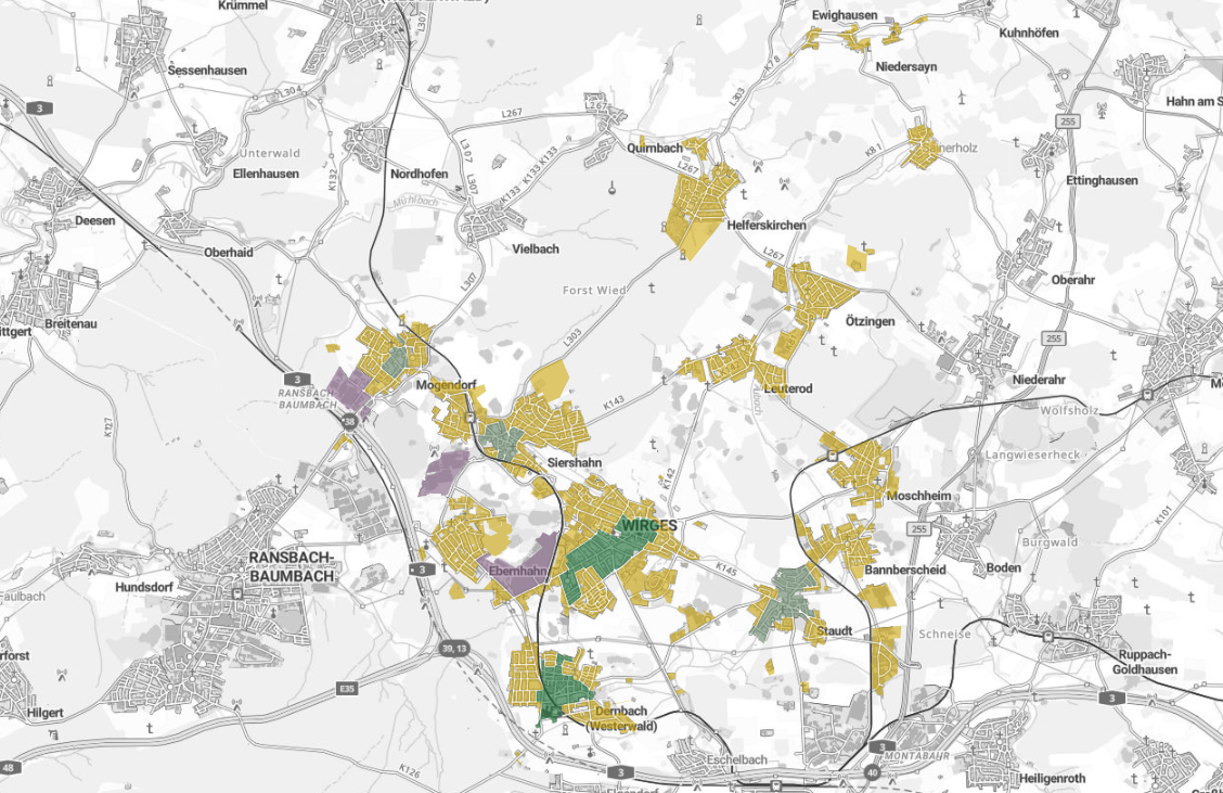 Karte des Wärmenetzes