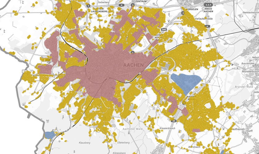 Karte des Wärmenetzes