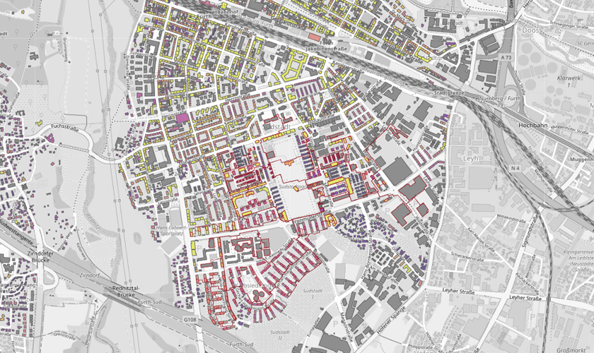 Karte des Wärmenetzes