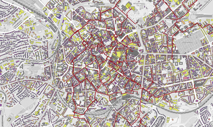 Karte des Wärmenetzes